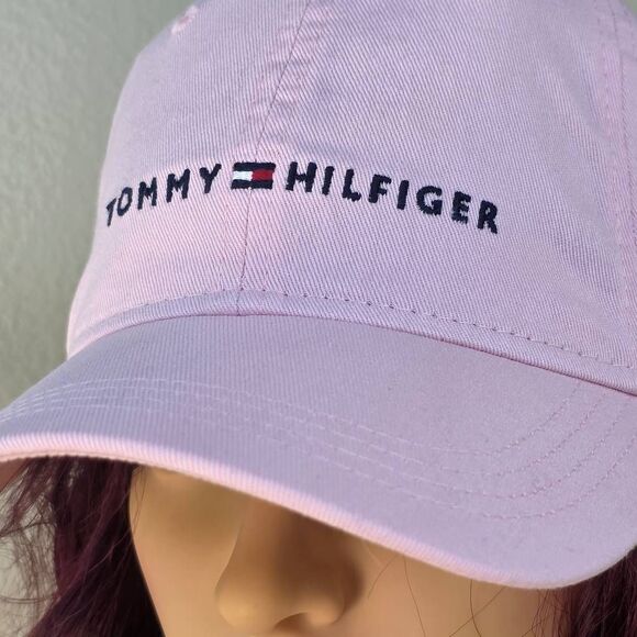 ?️NWT Tommy Hilfiger Pink Logo Unisex Adjustable Baseball Hat One Size main image 6